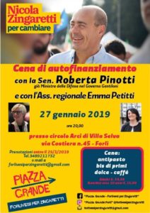 Forlivesi per Zingaretti: cena di autofinanziamento con Roberta Pinotti ed Emma Petitti @ Circolo Arci Villa Selva