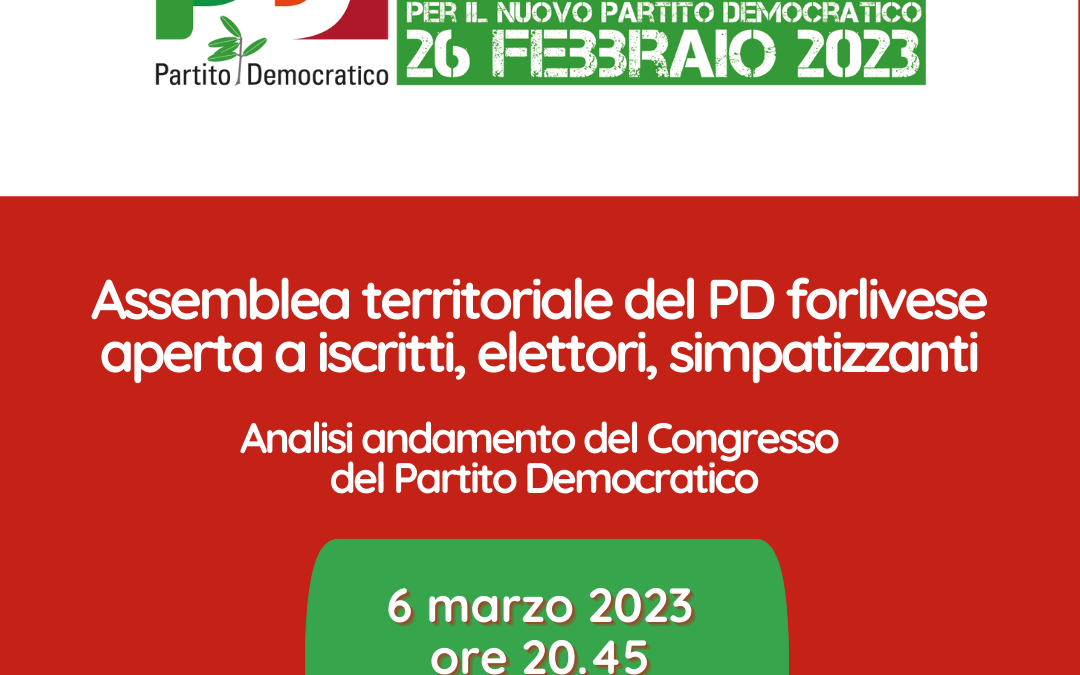 Congresso PD: un’assemblea aperta per analizzare andamento e risultati