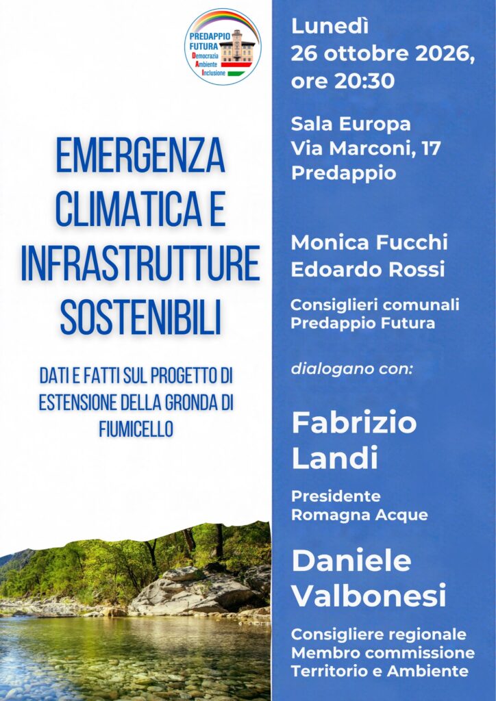Emergenza climatica e infrastrutture sostenibili. Dati e fatti sul progetto di estensione della gronda di Fiumicello @ Sala Europa